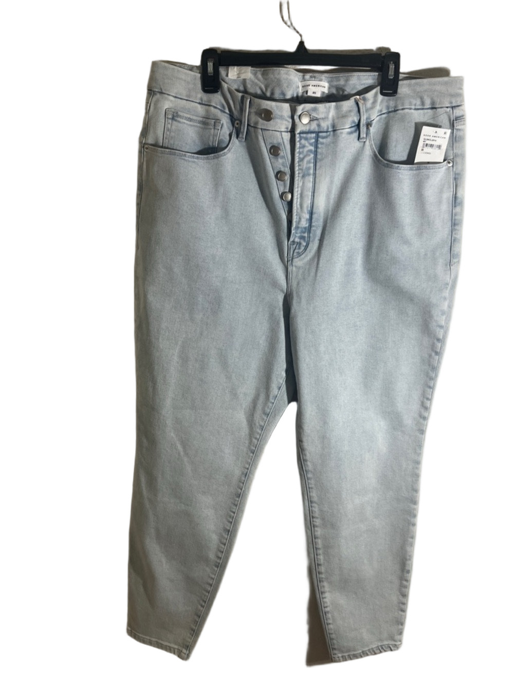 Good American Light Blue Boyfriend Jeans with Button-Fly size 20 NWT